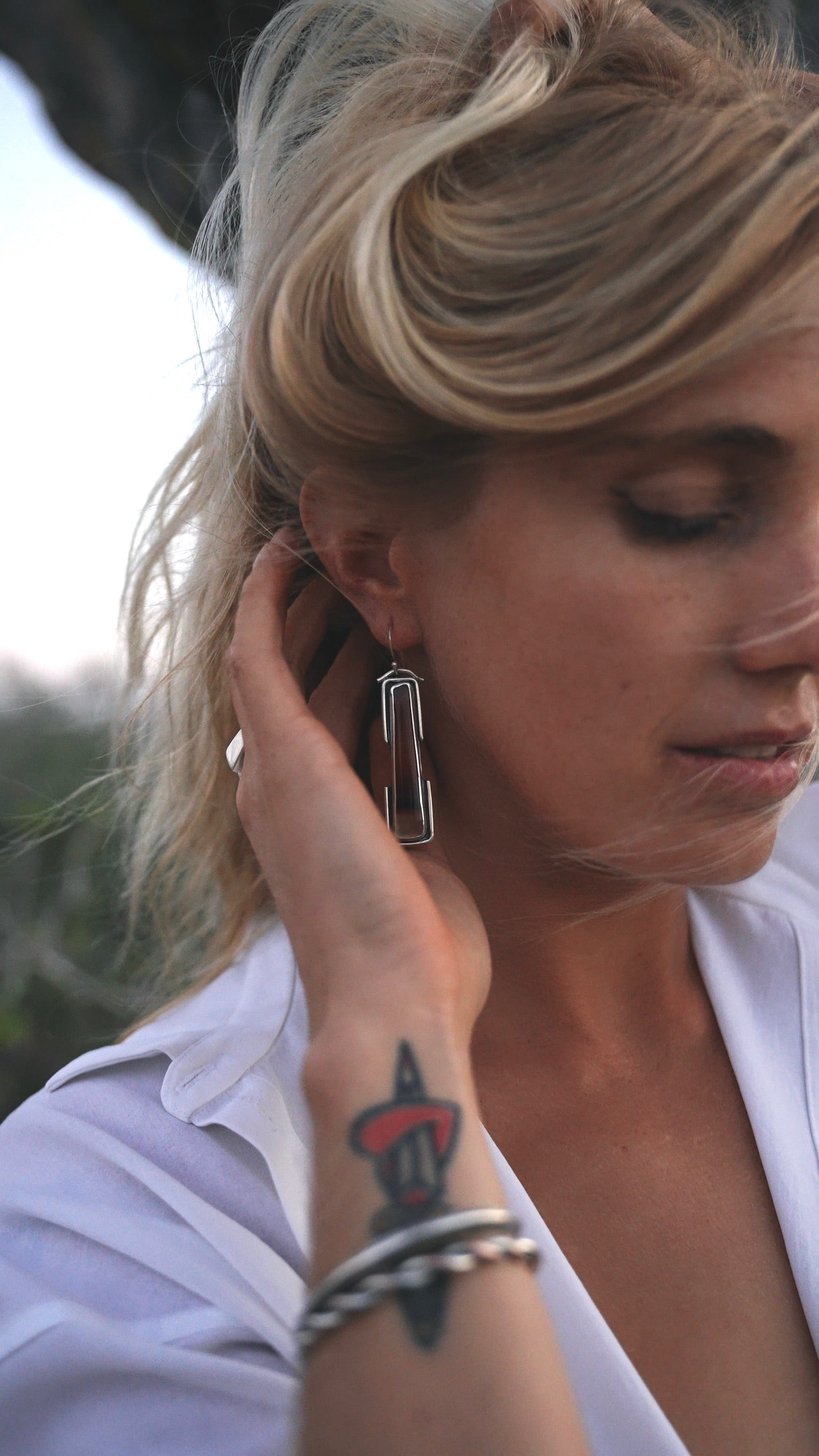 Silver Frame Earrings