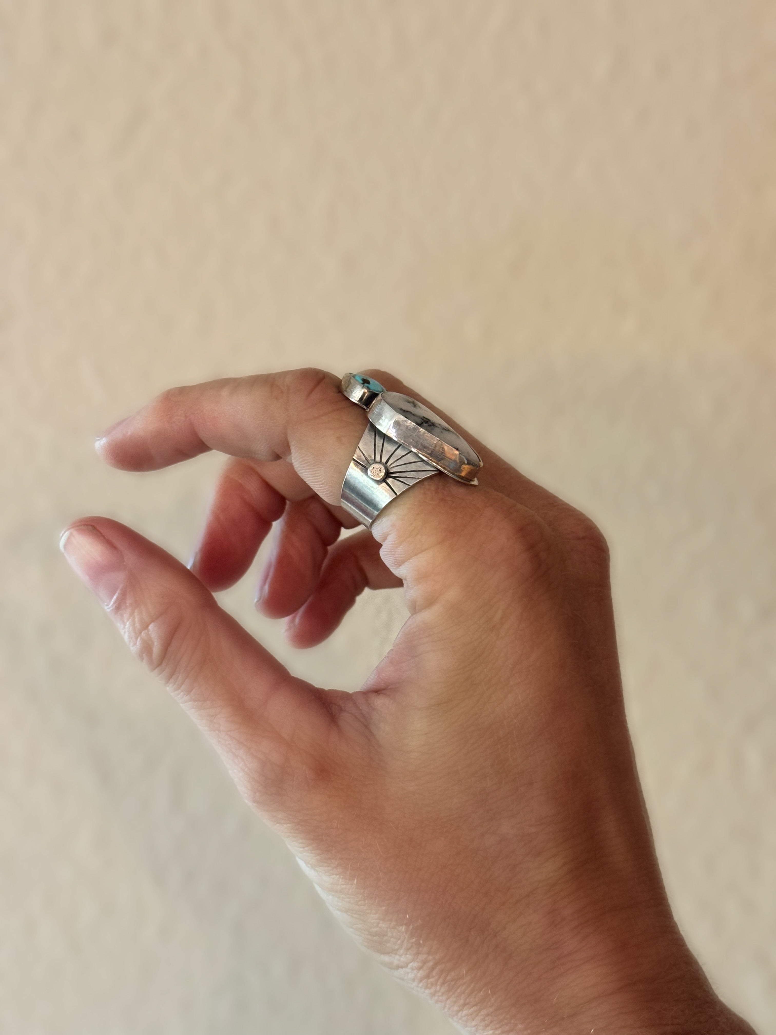 Blue and Buff Ring (size 7.25)