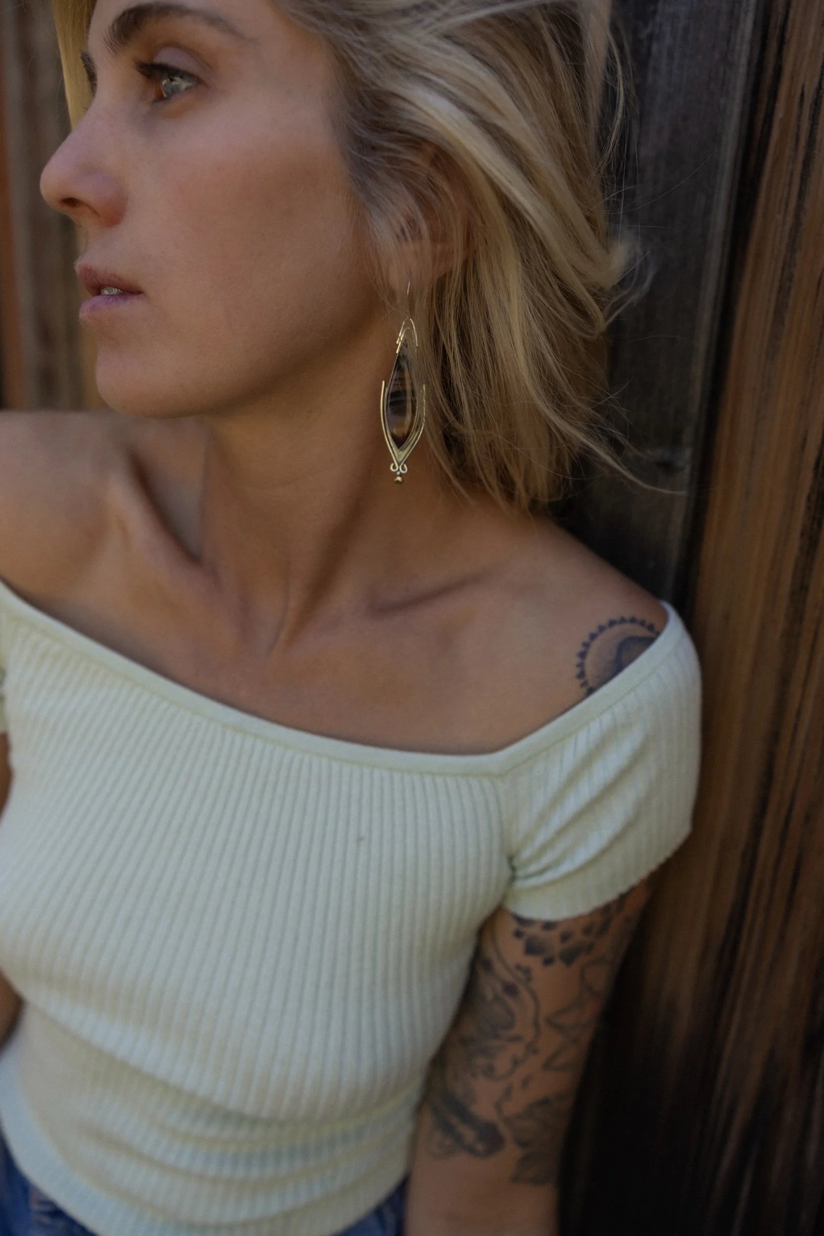 Agate Window Earrings