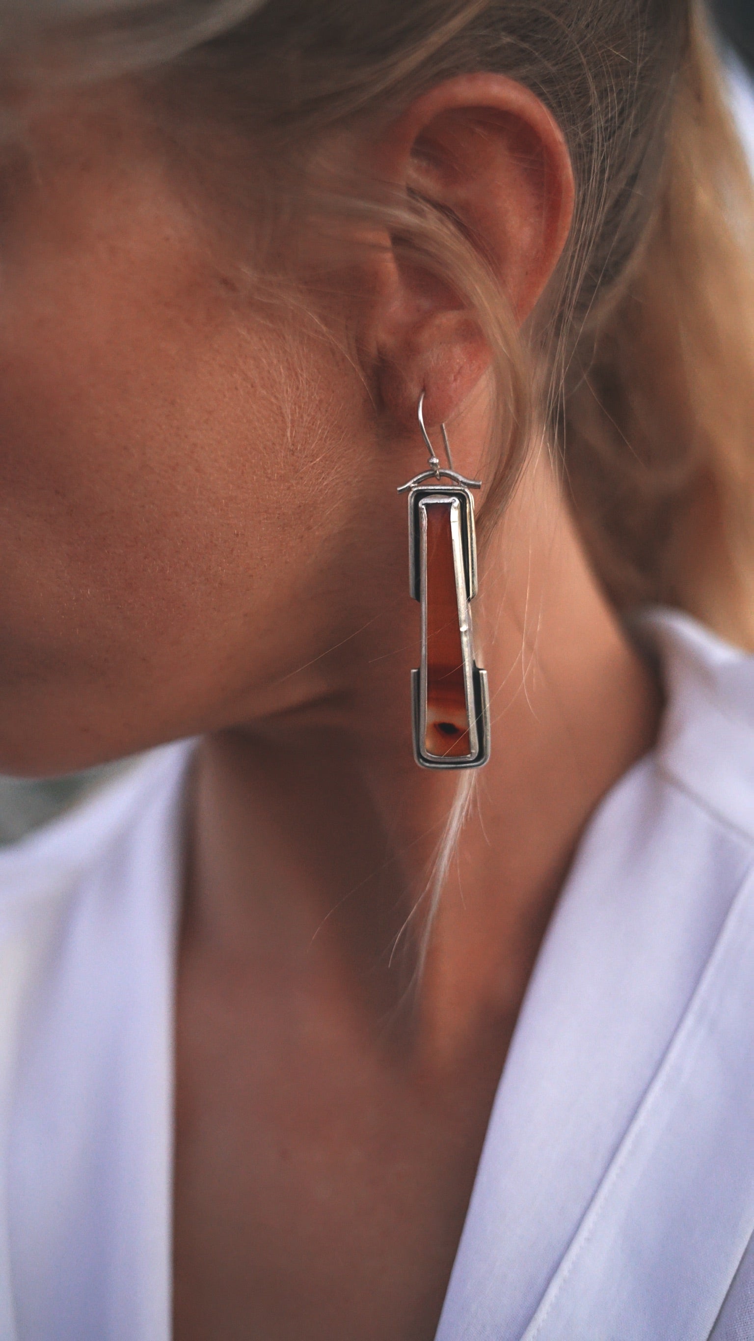 Silver Frame Earrings