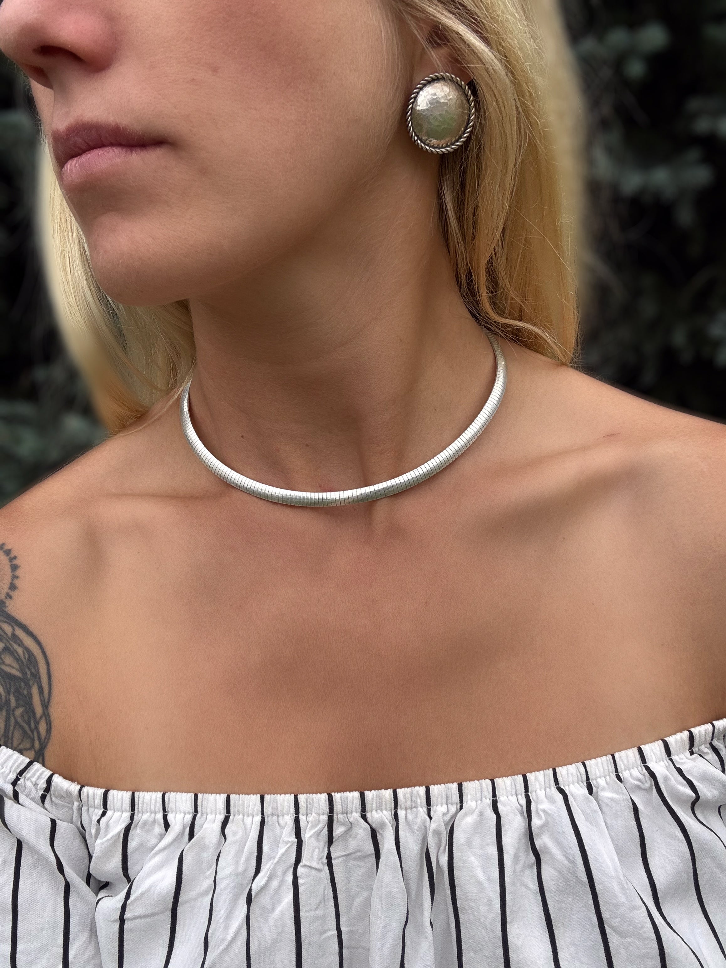 Flat Sterling Silver Necklace