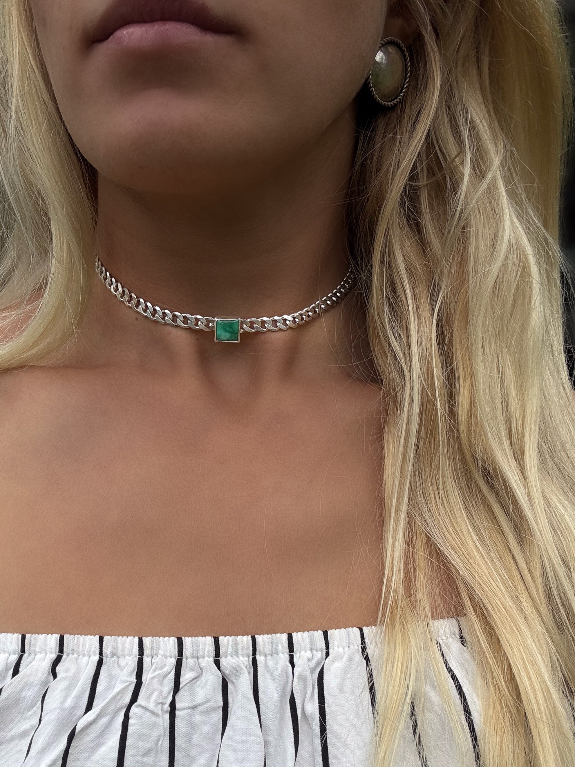 Green Curb Chain Choker