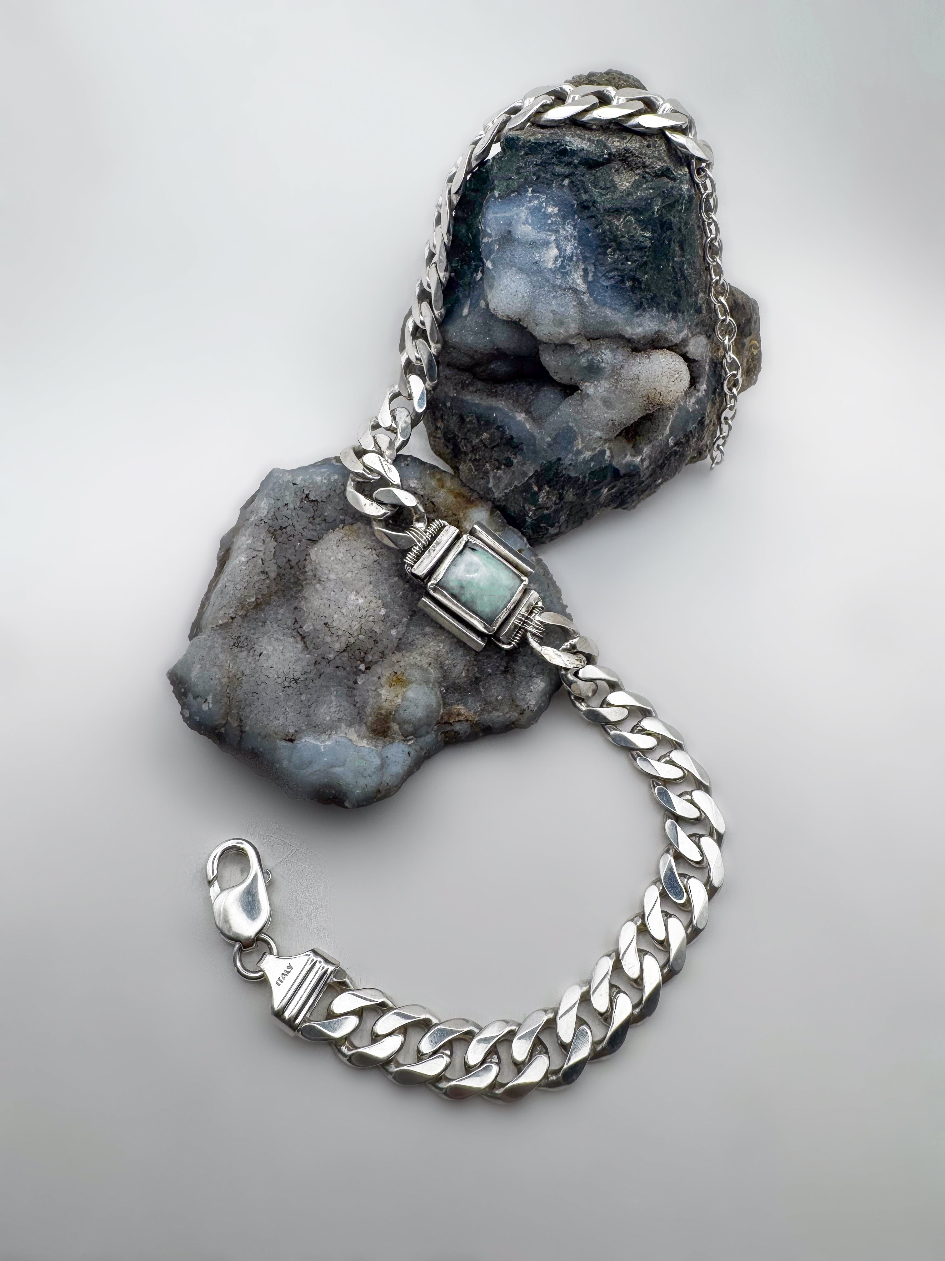 Jade Curb Chain Choker - Medium Thick