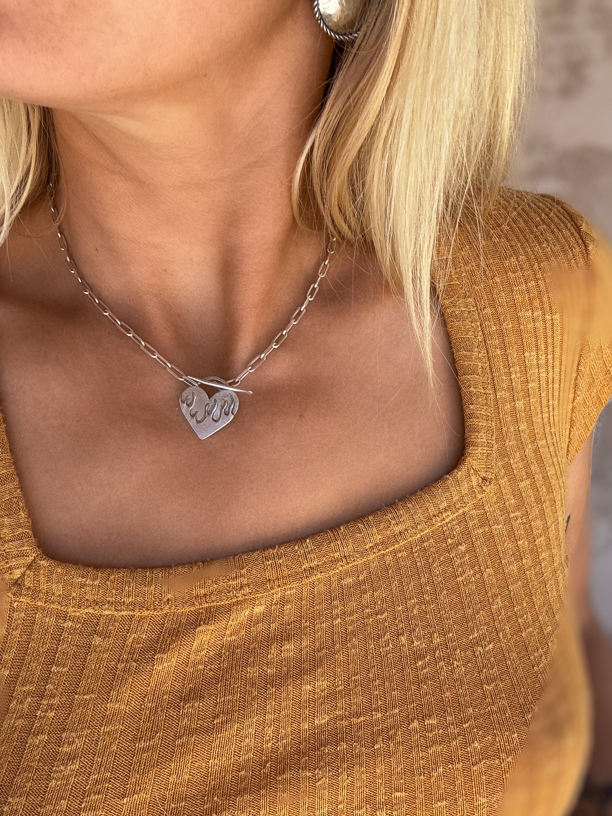 Silver Flame Necklace