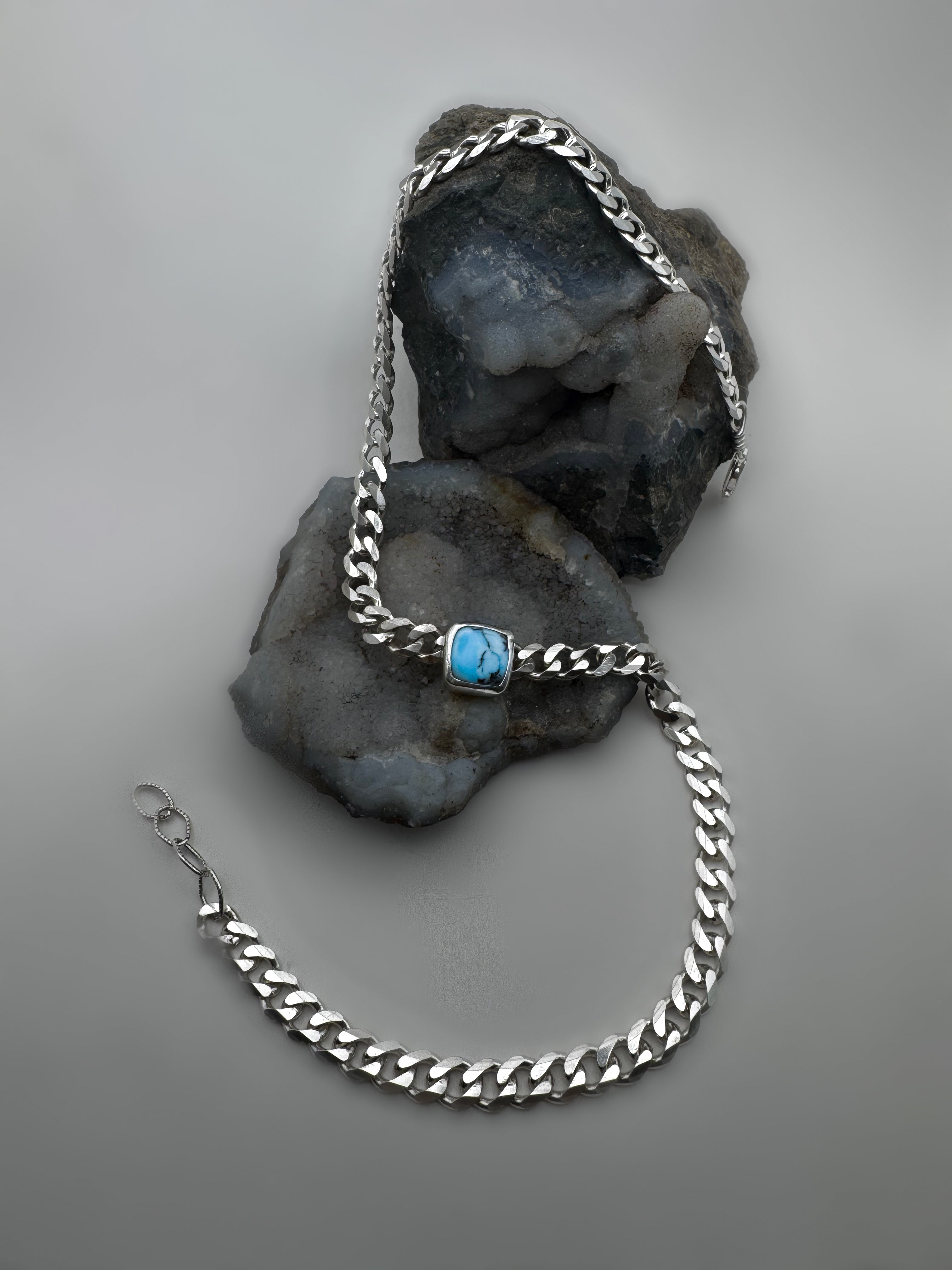 Baby Blue Curb Chain Choker