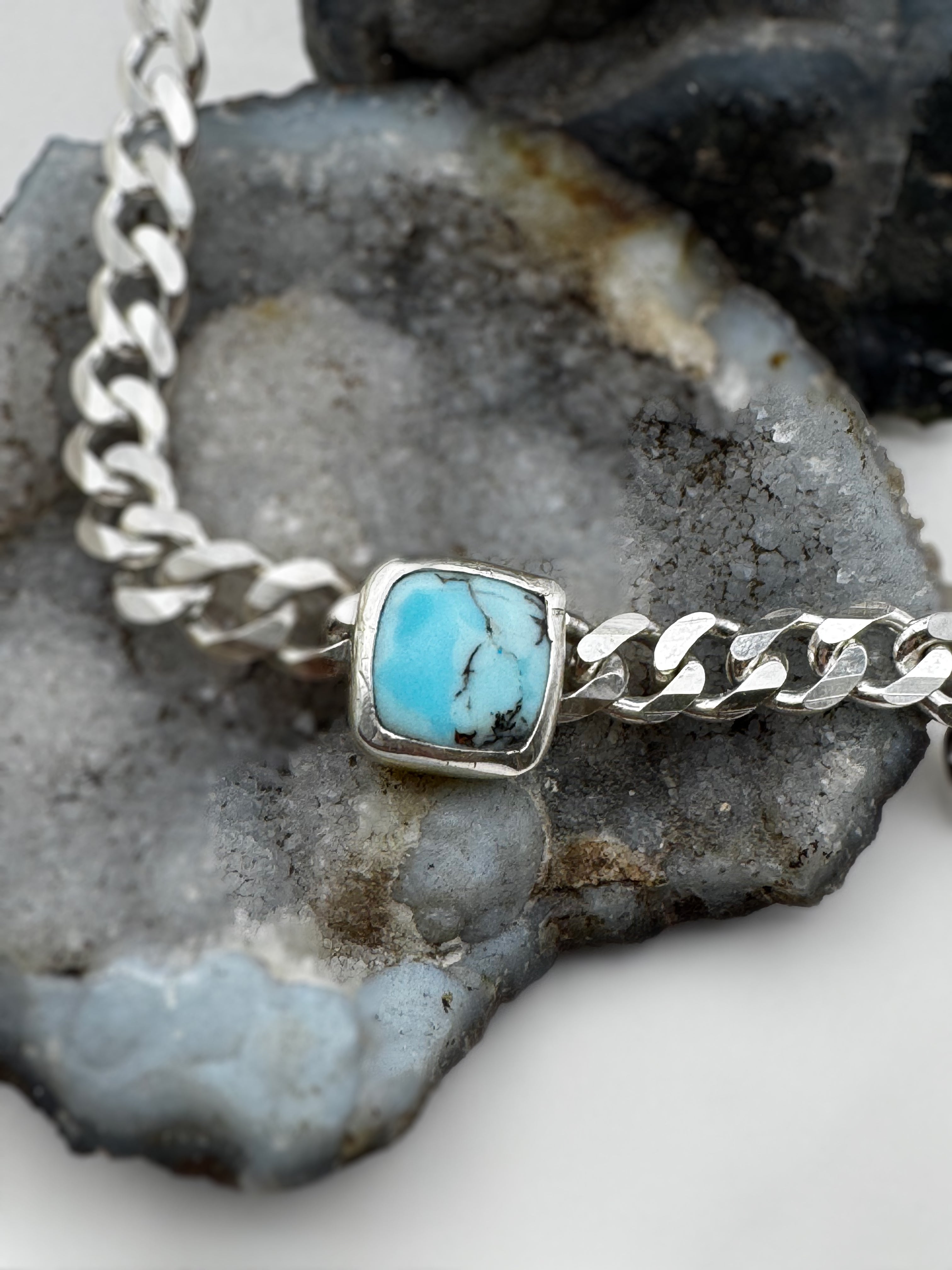 Baby Blue Curb Chain Choker