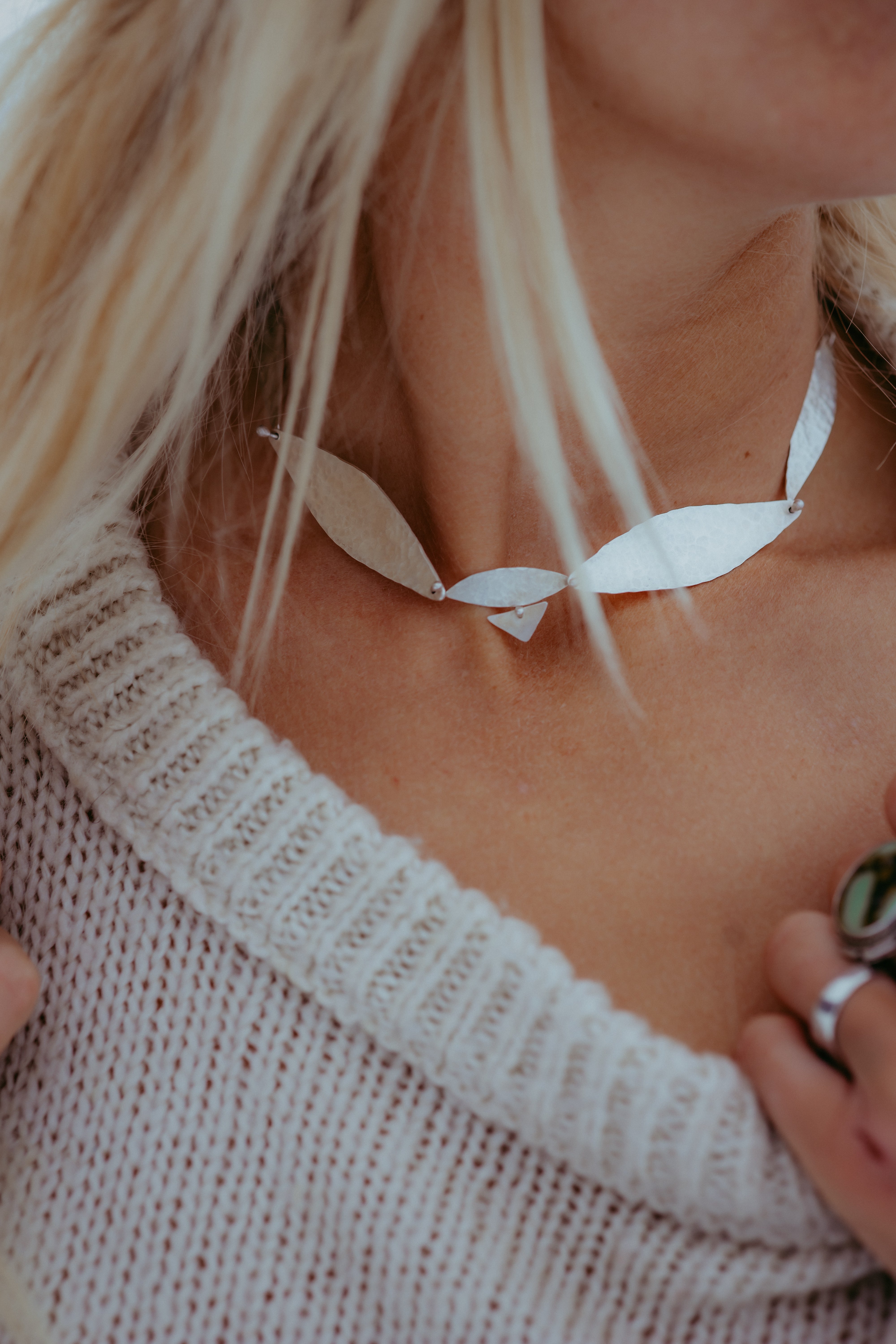 Hammered Silver Necklace